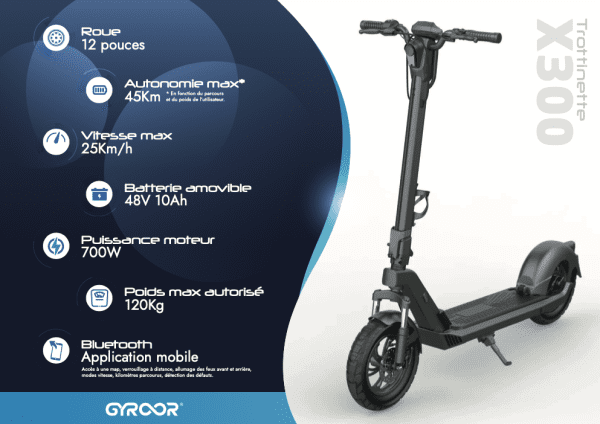 Trottinette électrique Gyroor X300 – Image 9